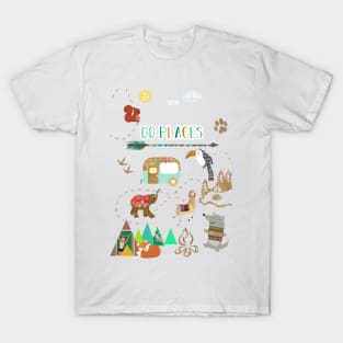 Go Places Kids Collage T-Shirt